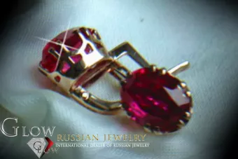 Ruso soviético rosa rosa 14k 585 pendientes de oro vec126 alejandrita rubí esmeralda zafiro ...