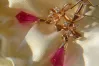 Russian Soviet rose pink 14k 585 gold earrings vec127 alexandrite ruby emerald sapphire ...