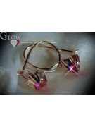 Vintage rose pink 14k 585 gold earrings vec129 alexandrite ruby emerald sapphire ...