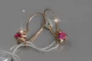 Vintage rose pink 14k 585 gold earrings vec129 alexandrite ruby emerald sapphire ...