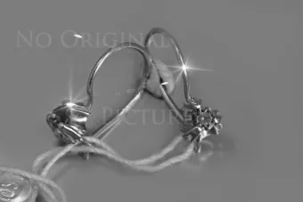 Vintage auskariai iš 14k 585 rožinio aukso vec129 aleksandritas rubinas emeraldas safiras ...