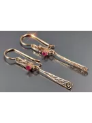 Vintage rose pink 14k 585 gold earrings vec131 alexandrite ruby emerald sapphire ...