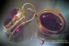 Russian Soviet rose pink 14k 585 gold earrings vec135 alexandrite ruby emerald sapphire ...