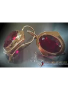 Vintage rose pink 14k 585 gold earrings vec135 alexandrite ruby emerald sapphire ...