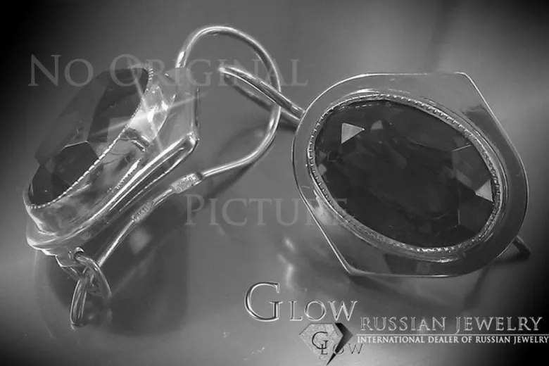 Boucles d’oreilles en or rose soviétique russe 14k 585 vec135 alexandrite rubis émeraude saphir ...
