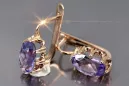 Vintage rose pink 14k 585 gold earrings vec139 alexandrite ruby emerald sapphire ...