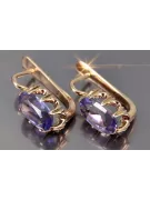 Vintage rose pink 14k 585 gold earrings vec139 alexandrite ruby emerald sapphire ...