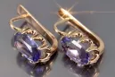 Vintage rose pink 14k 585 gold earrings vec139 alexandrite ruby emerald sapphire ...