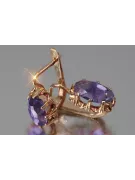 Ruso soviético rosa rosa 14k 585 pendientes de oro vec139 alejandrita rubí esmeralda zafiro ...