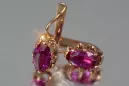 Vintage rose pink 14k 585 gold earrings vec139 alexandrite ruby emerald sapphire ...