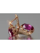 Ruso soviético rosa rosa 14k 585 pendientes de oro vec139 alejandrita rubí esmeralda zafiro ...