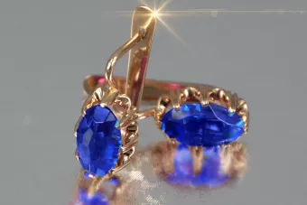 Ruso soviético rosa rosa 14k 585 pendientes de oro vec139 alejandrita rubí esmeralda zafiro ...