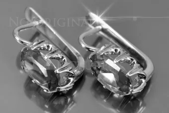Vintage rose pink 14k 585 gold earrings vec139 alexandrite ruby emerald sapphire ...