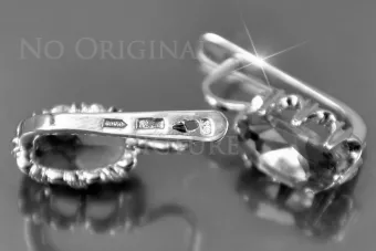 Rusă sovietică a crescut roz 14k 585 cercei de aur vec139 alexandrit rubin smarald safir ...