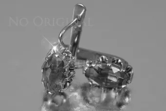 Rusă sovietică a crescut roz 14k 585 cercei de aur vec139 alexandrit rubin smarald safir ...