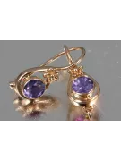 Ruso soviético rosa rosa 14k 585 pendientes de oro vec140 alejandrita rubí esmeralda zafiro ...
