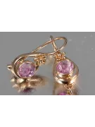 Ruso soviético rosa rosa 14k 585 pendientes de oro vec140 alejandrita rubí esmeralda zafiro ...