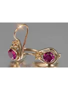 Ruso soviético rosa rosa 14k 585 pendientes de oro vec140 alejandrita rubí esmeralda zafiro ...