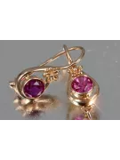 Ruso soviético rosa rosa 14k 585 pendientes de oro vec140 alejandrita rubí esmeralda zafiro ...