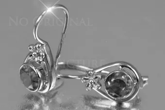 Vintage rose pink 14k 585 gold earrings vec140 alexandrite ruby emerald sapphire ...