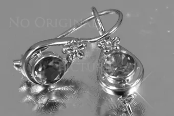 Vintage rose pink 14k 585 gold earrings vec140 alexandrite ruby emerald sapphire ...