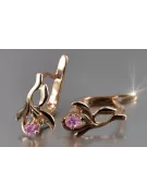 Vintage rose pink 14k 585 gold earrings vec143 alexandrite ruby emerald sapphire ...