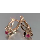 Vintage rose pink 14k 585 gold earrings vec143 alexandrite ruby emerald sapphire ...