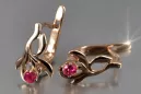 Vintage rose pink 14k 585 gold earrings vec143 alexandrite ruby emerald sapphire ...