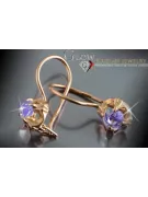 Vintage rose pink 14k 585 gold earrings vec146 alexandrite ruby emerald sapphire ...