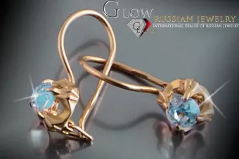 Русская советская розовая роза 14k 585 золото серьги vec146 александрит рубин изумруд сапфир ...
