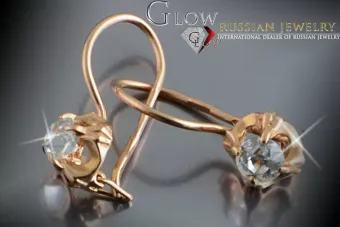 Russische Sowjetische Rose Pink 14k 585 Gold Ohrringe vec146 Alexandrit Rubin Smaragd Saphir ...