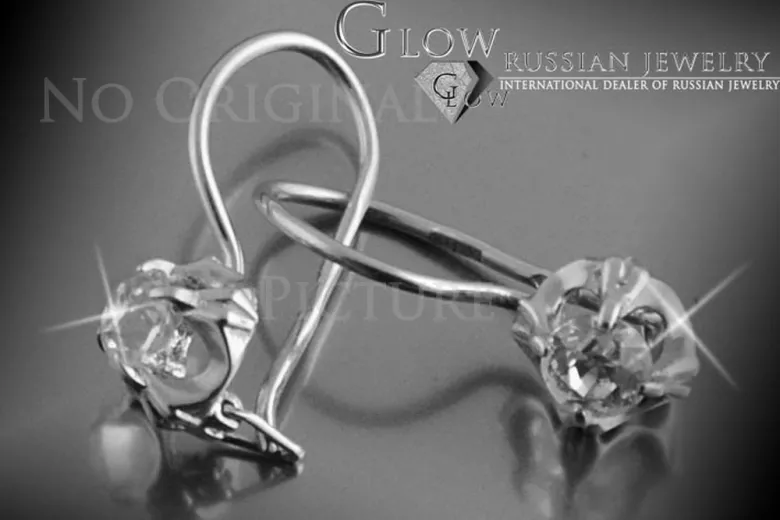 Boucles d’oreilles en or rose soviétique russe 14k 585 vec146 alexandrite rubis émeraude saphir ...