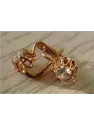 Vintage rose pink 14k 585 gold earrings vec148 alexandrite ruby emerald sapphire ...