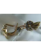 Vintage rose pink 14k 585 gold earrings vec152 alexandrite ruby emerald sapphire ...