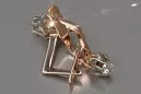 Rose pink 14k 585 gold zircon earrings vec154r Russian Soviet Vintage style