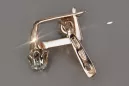 Rose pink 14k 585 gold zircon earrings vec154r Russian Soviet Vintage style