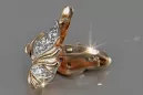 Vintage rose pink 14k 585 gold earrings vec159 alexandrite ruby emerald sapphire ...