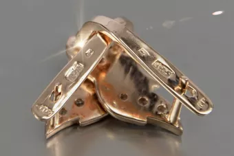 Vintage auskariniai iš 14k 585 rožinio aukso vec159 aleksandritas rubinas emeraldas safiras ...