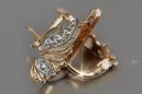 Vintage rose pink 14k 585 gold earrings vec159 alexandrite ruby emerald sapphire ...