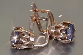 الأقراط الفاخرة من 14 كارت 585 الذهب الوردي ve168 alexandrite الروبين الزمرد الزعفران ...
