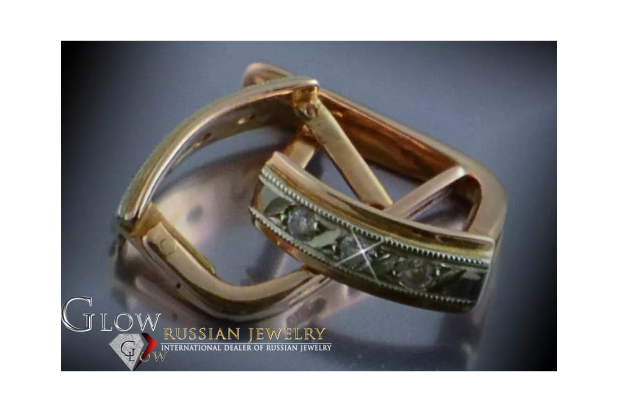 Russische Sowjetische Rose Pink 14k 585 Gold Ohrringe vec169 Alexandrit Rubin Smaragd Saphir ...
