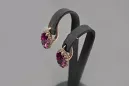 Vintage rose pink 14k 585 gold earrings vec174 alexandrite ruby emerald sapphire ...