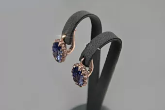 Βίντεζ σκουλαρίκια από 14k 585 ροζ χρυσό vec174 αλεξανδρίτη ρουμπίνι σμαράγδι σαφείρι ...
