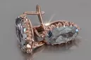 Vintage rose pink 14k 585 gold earrings vec174 alexandrite ruby emerald sapphire ...