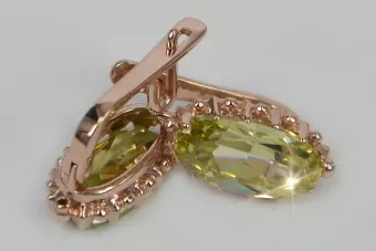 Vintage rose pink 14k 585 gold earrings vec174 alexandrite ruby emerald sapphire ...