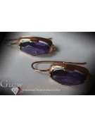Boucles d’oreilles en or rose soviétique russe 14k 585 vec177 alexandrite rubis émeraude saphir ...