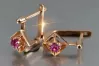 Russian Soviet rose pink 14k 585 gold earrings vec179 alexandrite ruby emerald sapphire ...