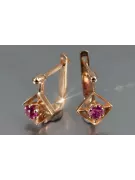 Vintage rose pink 14k 585 gold earrings vec179 alexandrite ruby emerald sapphire ...