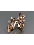 Ruso soviético rosa rosa 14k 585 pendientes de oro vec180 alejandrita rubí esmeralda zafiro ...