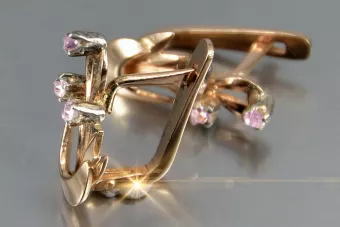 Βίντεζ σκουλαρίκια από 14k 585 ροζ χρυσό vec180 αλεξανδρίτη ρουμπίνι σμαράγδι ζαφείρι ...